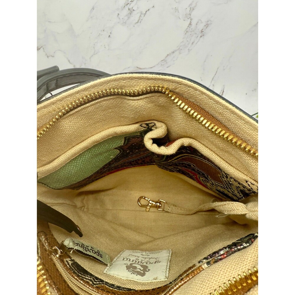 Spartina 449 Cora Hipster Convertible Crossbody Bag Black &‎ Purple Paisley - Picture 6 of 16